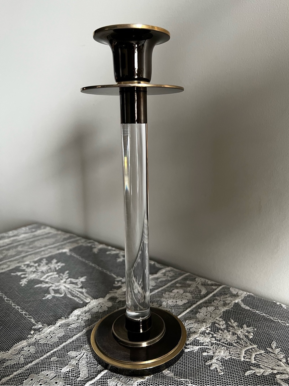 Vintage Mid-Century Modern Caravell Lucite Candlestick